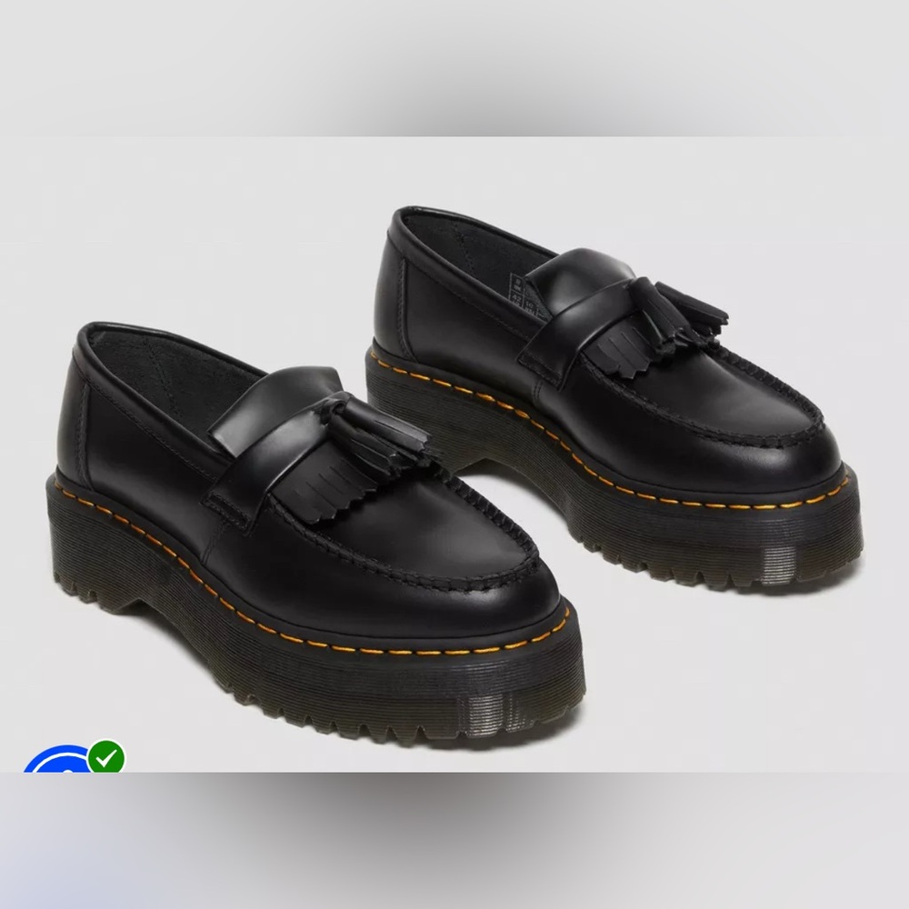 Black Leather Men's Loafers - Picture 2 of 13